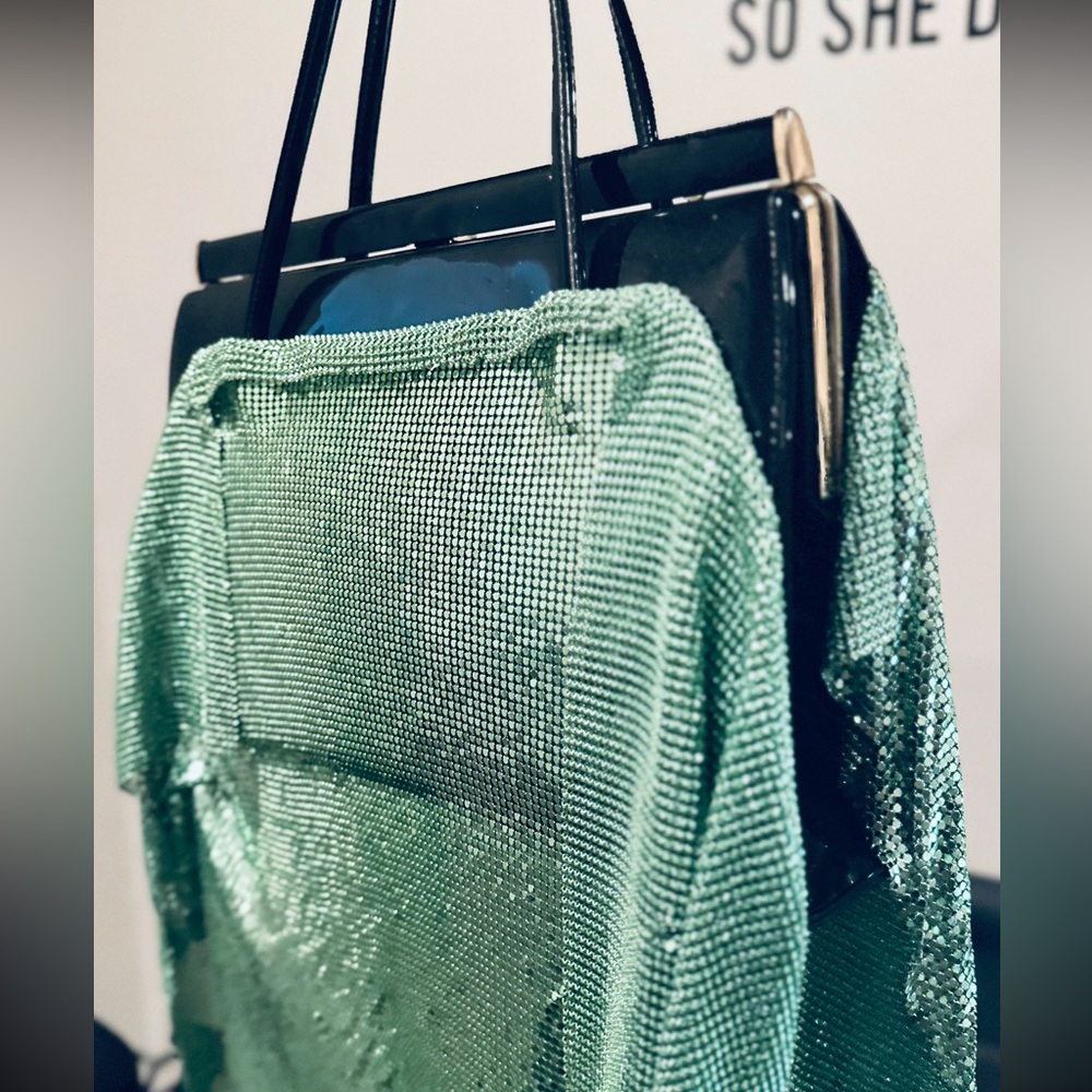 Sea Green Chainmaille Vintage Reloved Bag 💼
